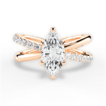 Jennifer Marquise Cut Lab Grown Diamond 18Kt Rose Gold Engagement Ring