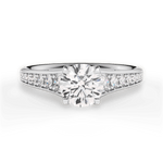 Leslie Round Cut Lab Grown Diamond 14Kt White Gold Engagement Ring