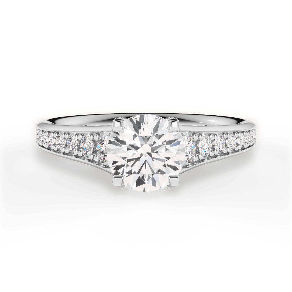 Leslie Round Cut Lab Grown Diamond Platinum Engagement Ring