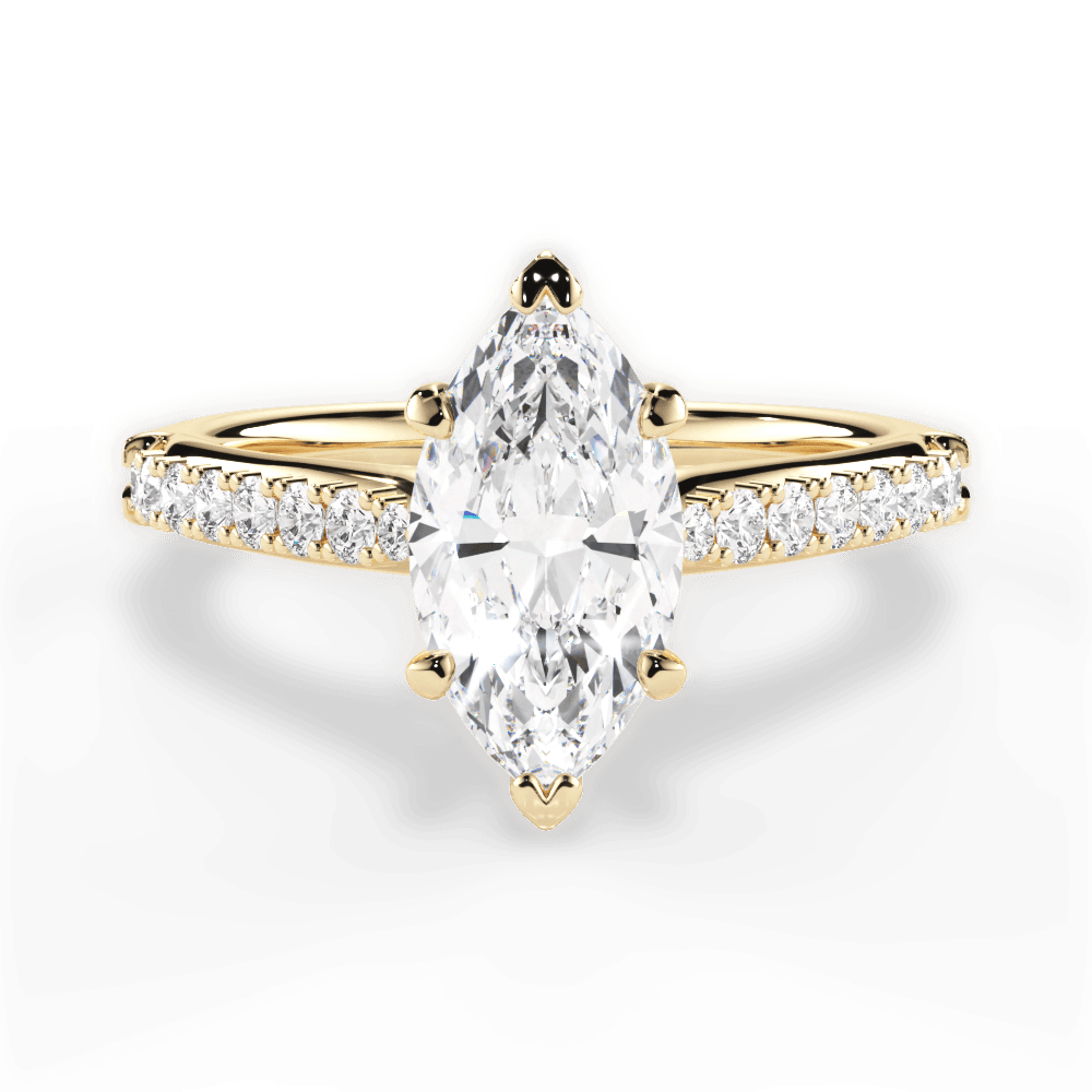Elizabeth Marquise Cut Lab Grown Diamond 18Kt Yellow Gold Engagement Ring