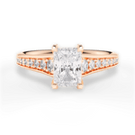 Leslie Radiant Cut Lab Grown Diamond 18Kt Rose Gold Engagement Ring