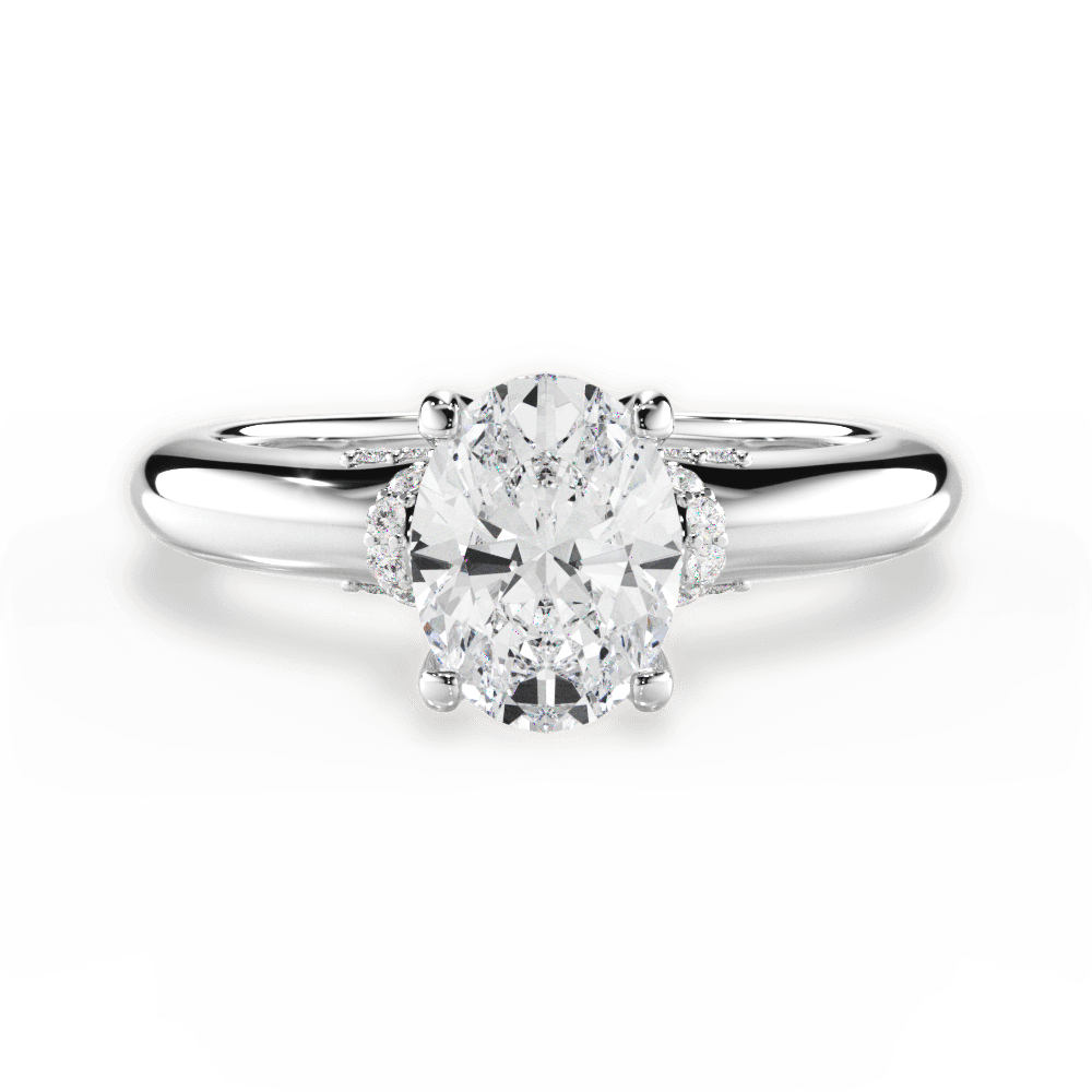 Florence Oval Cut Lab Grown Diamond 14Kt White Gold Engagement Ring