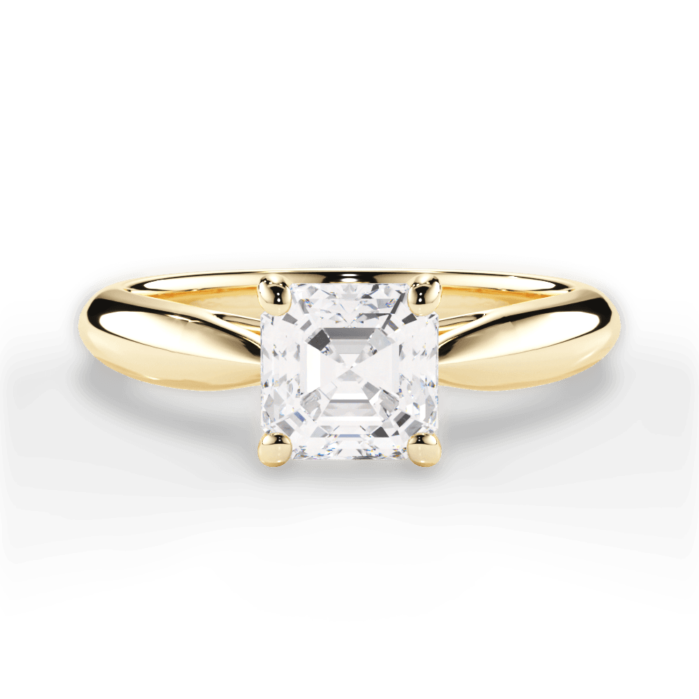 Colleen Asscher Cut Lab Grown Diamond 18Kt Yellow Gold Engagement Ring