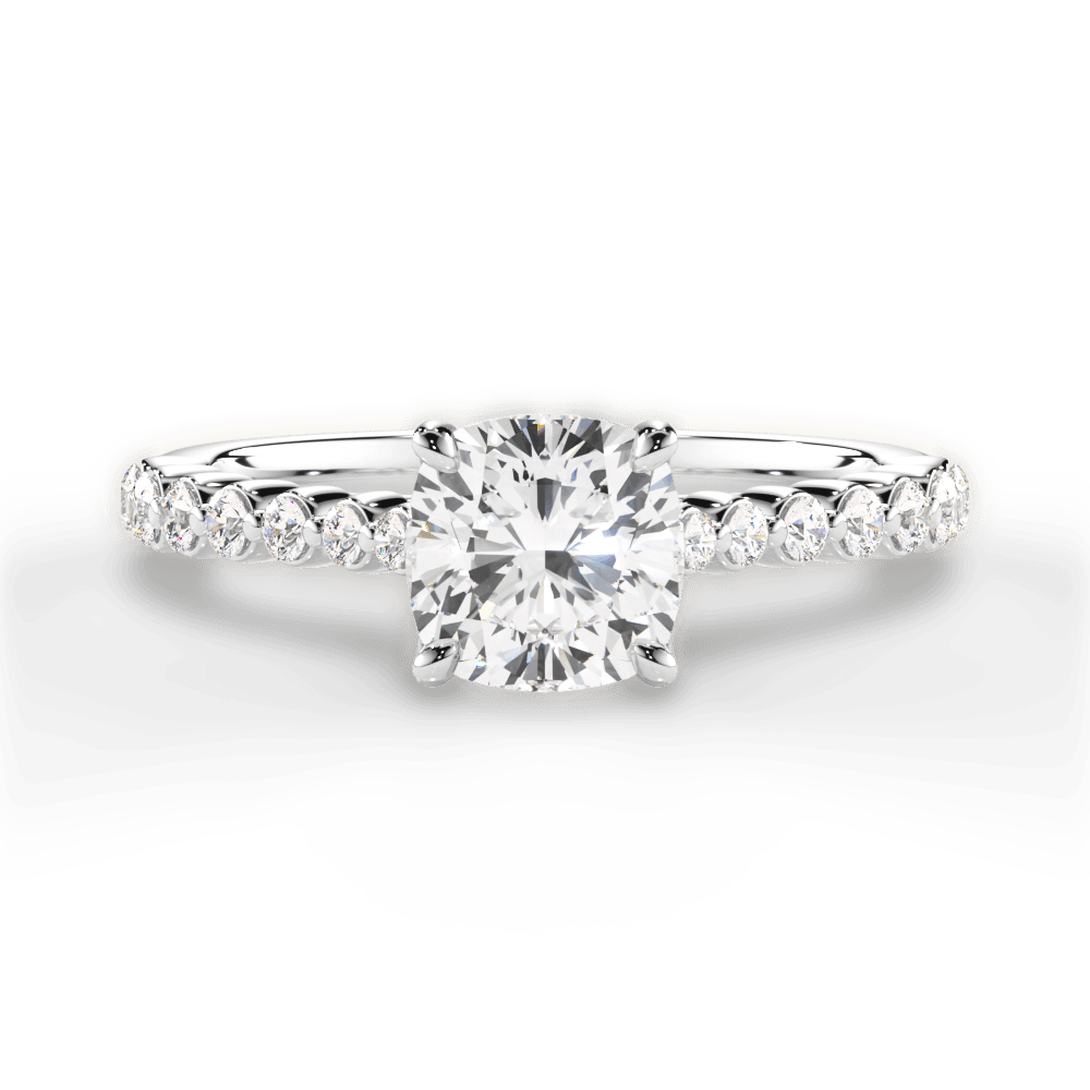 Dana Cushion Cut Lab Grown Diamond 14Kt White Gold Engagement Ring