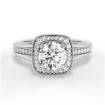 Lillian Round Cut Lab Grown Diamond 18Kt White Gold Engagement Ring
