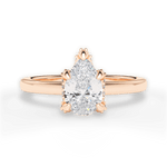 Gemma Pear Cut Lab Grown Diamond 18Kt Rose Gold Engagement Ring
