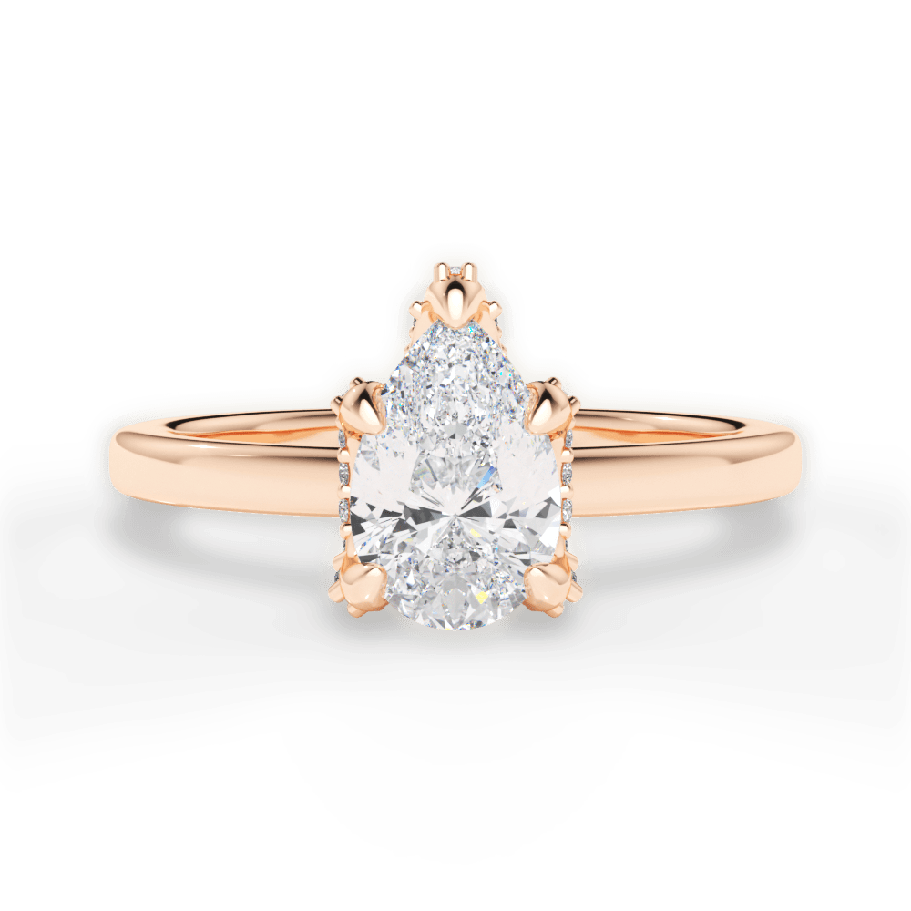 Gemma Pear Cut Lab Grown Diamond 18Kt Rose Gold Engagement Ring