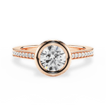 Deanna Round Cut Lab Grown Diamond 18Kt Rose Gold Engagement Ring