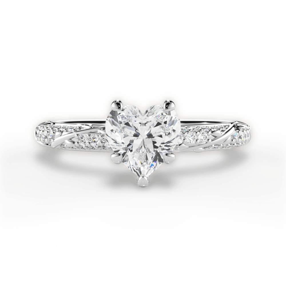 Gloria Heart Cut Lab Grown Diamond 14Kt White Gold Engagement Ring