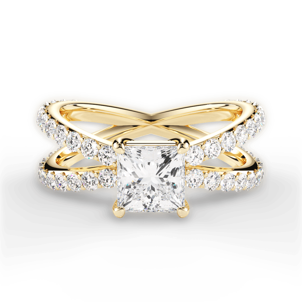 Lauren Princess Cut Lab Grown Diamond 18Kt Yellow Gold Engagement Ring