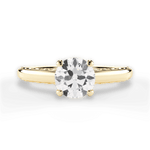 Annette Round Cut Lab Grown Diamond 18Kt Yellow Gold Engagement Ring