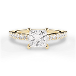Frances Princess Cut Lab Grown Diamond 18Kt Yellow Gold Engagement Ring