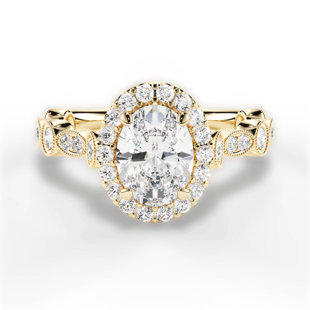 Irene Oval Cut Lab Grown Diamond 18Kt Yellow Gold Engagement Ring