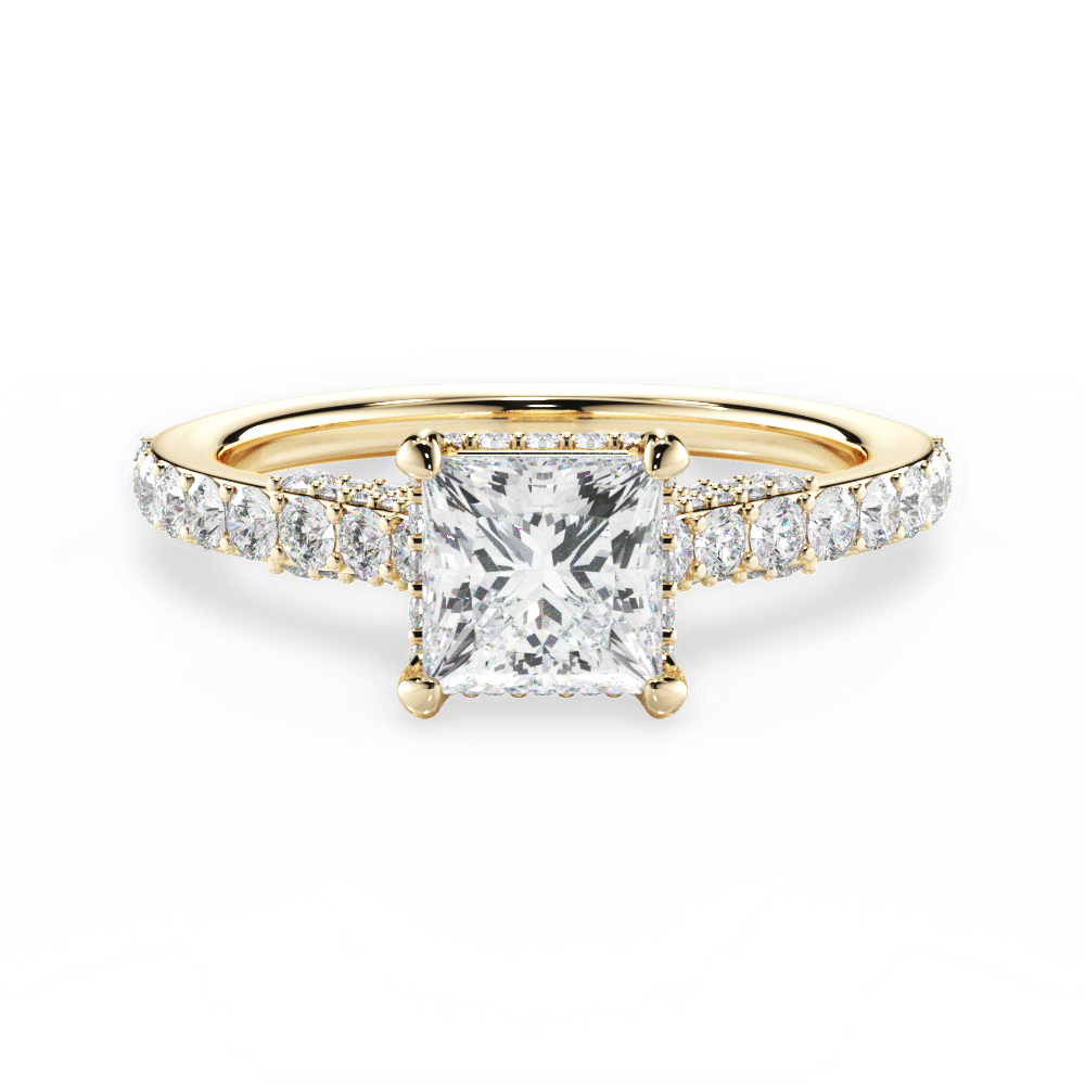 Laura Princess Cut Lab Grown Diamond 18Kt Yellow Gold Engagement Ring