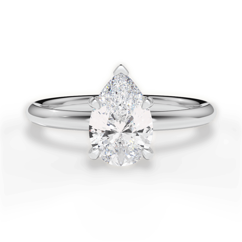 Brenda Pear Cut Lab Grown Diamond 14Kt White Gold Engagement Ring
