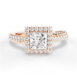 Kim Princess Cut Lab Grown Diamond 18Kt Rose Gold Engagement Ring