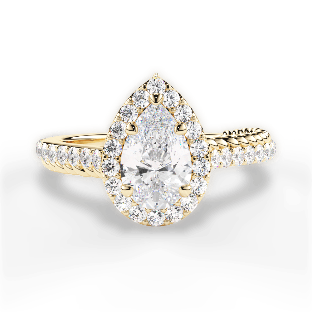 Kim Pear Cut Lab Grown Diamond 18Kt Yellow Gold Engagement Ring