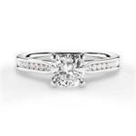 Elena Cushion Cut Lab Grown Diamond Platinum Engagement Ring