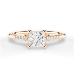 Christina Princess Cut Lab Grown Diamond 18Kt Rose Gold Engagement Ring