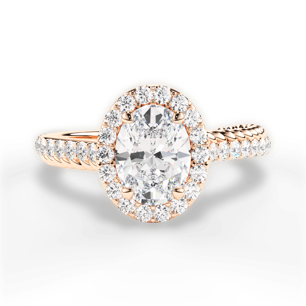 Kim Oval Cut Lab Grown Diamond 18Kt Rose Gold Engagement Ring