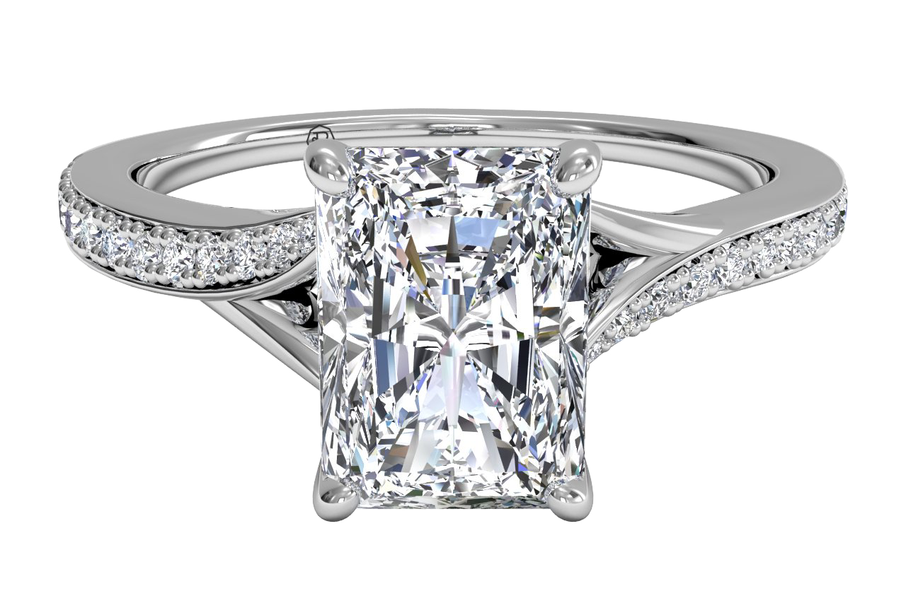 Elise Radiant Cut Lab Grown Diamond Platinum Engagement Ring