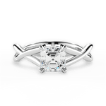 Aubrey Asscher Cut Lab Grown Diamond Platinum Engagement Ring