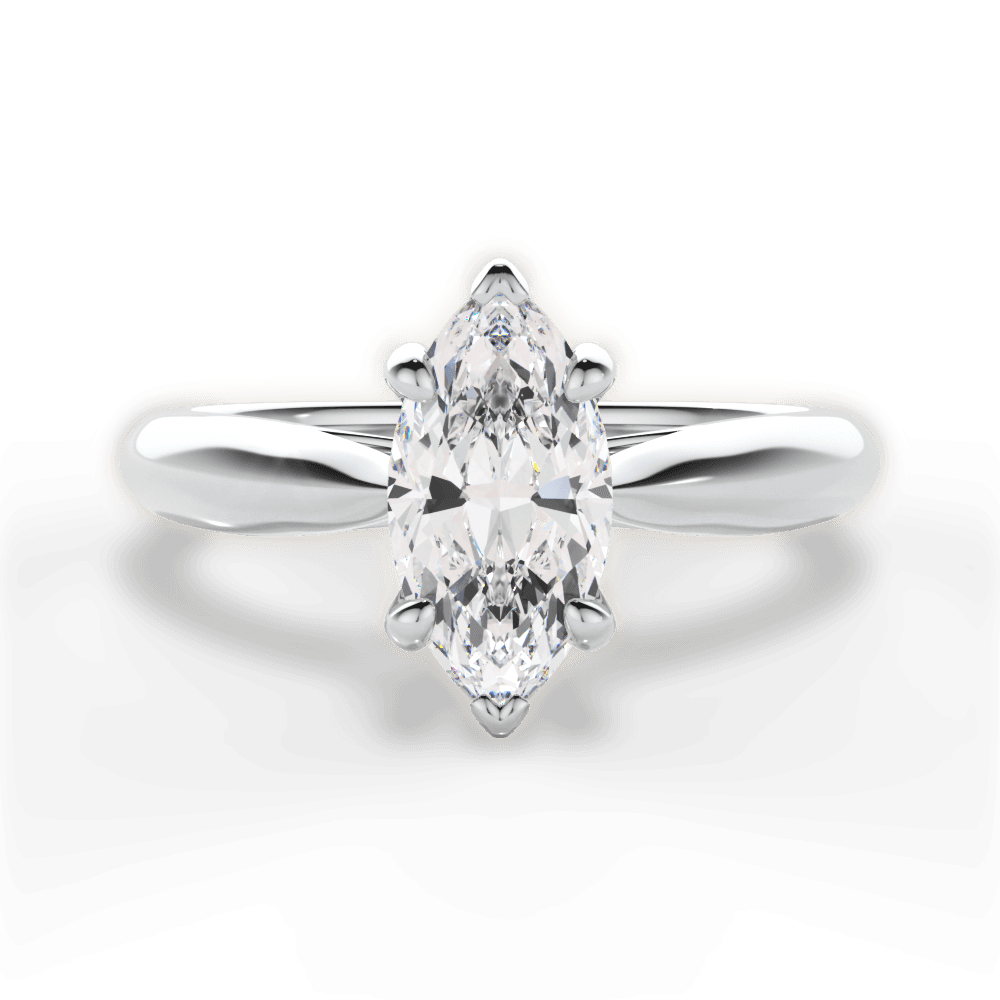 Beverly Marquise Cut Lab Grown Diamond 14Kt White Gold Engagement Ring