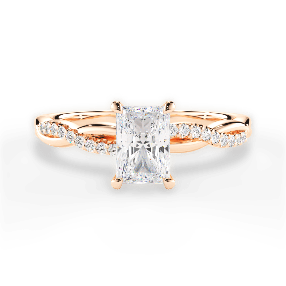 Charlotte Radiant Cut Lab Grown Diamond 18Kt Rose Gold Engagement Ring