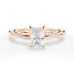 Charlotte Radiant Cut Lab Grown Diamond 18Kt Rose Gold Engagement Ring