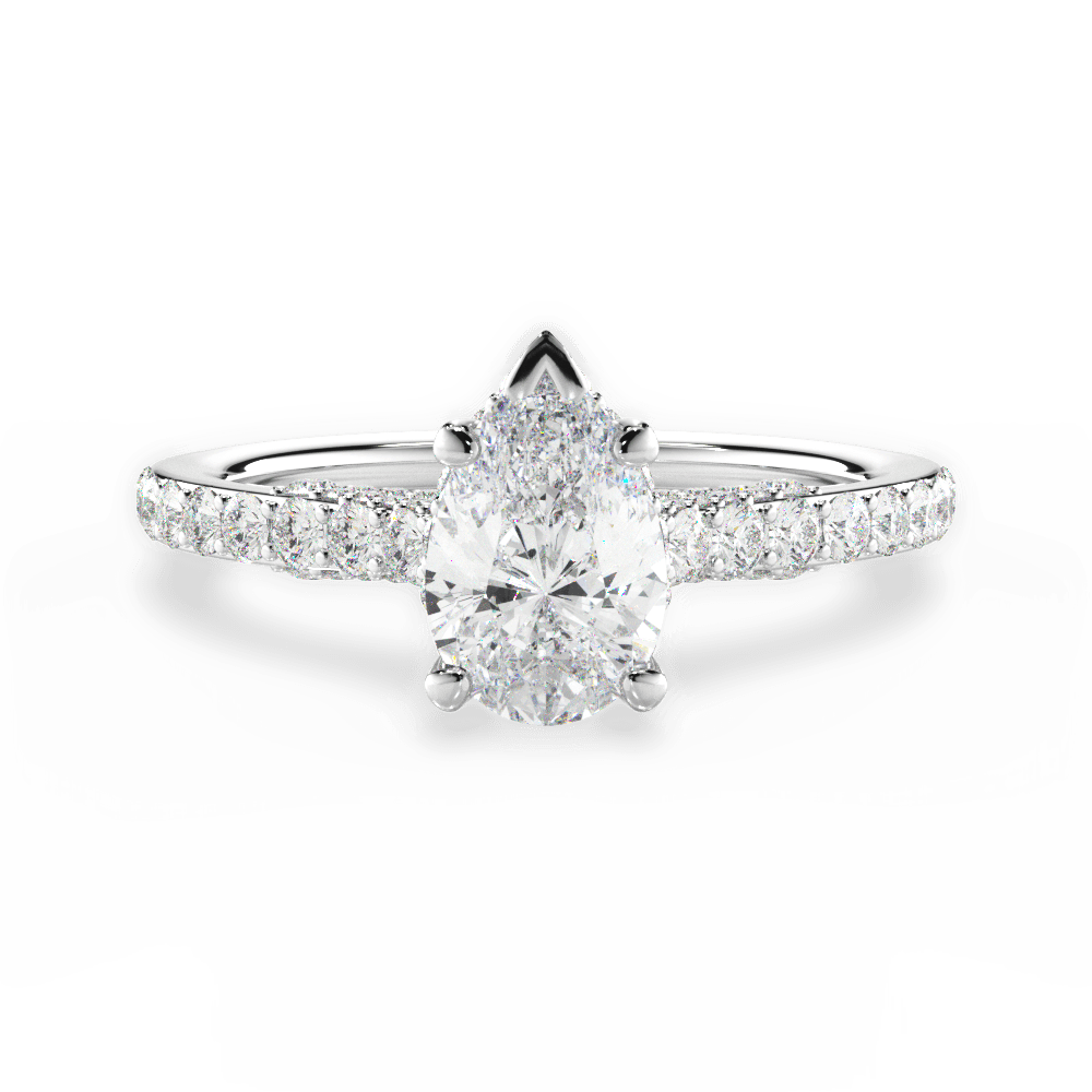 Laura Pear Cut Lab Grown Diamond Platinum Engagement Ring