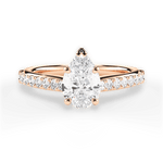 Elizabeth Pear Cut Lab Grown Diamond 18Kt Rose Gold Engagement Ring
