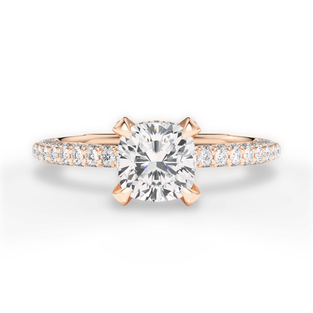 Madeline Cushion Cut Lab Grown Diamond 18Kt Rose Gold Engagement Ring