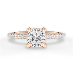 Madeline Cushion Cut Lab Grown Diamond 18Kt Rose Gold Engagement Ring