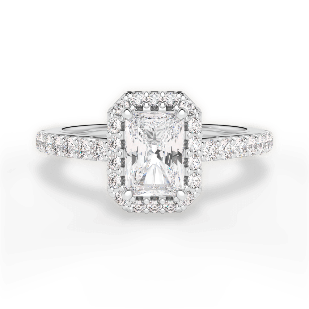 Kathleen Radiant Cut Lab Grown Diamond 14Kt White Gold Engagement Ring