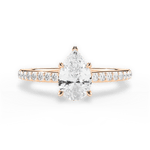 Joan Pear Cut Lab Grown Diamond 18Kt Rose Gold Engagement Ring