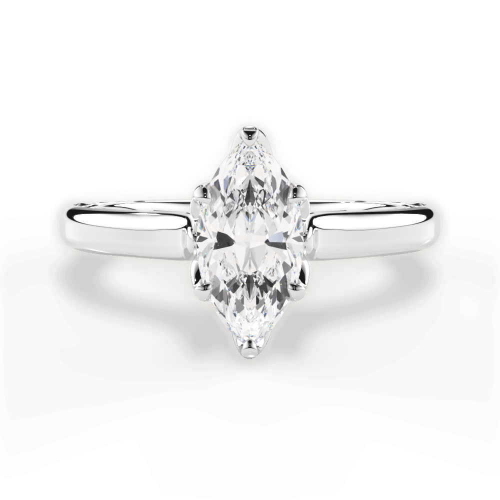 Carrie Marquise Cut Lab Grown Diamond 14Kt White Gold Engagement Ring