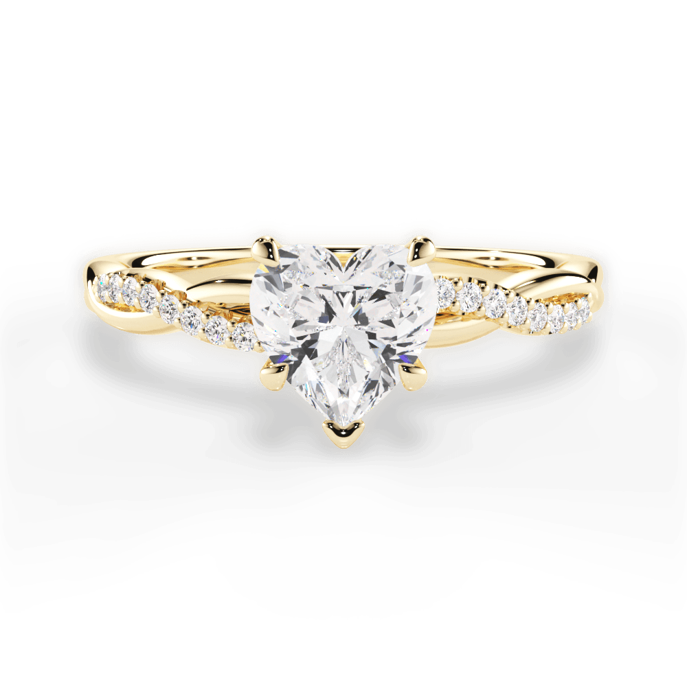 Charlotte Heart Cut Lab Grown Diamond 18Kt Yellow Gold Engagement Ring