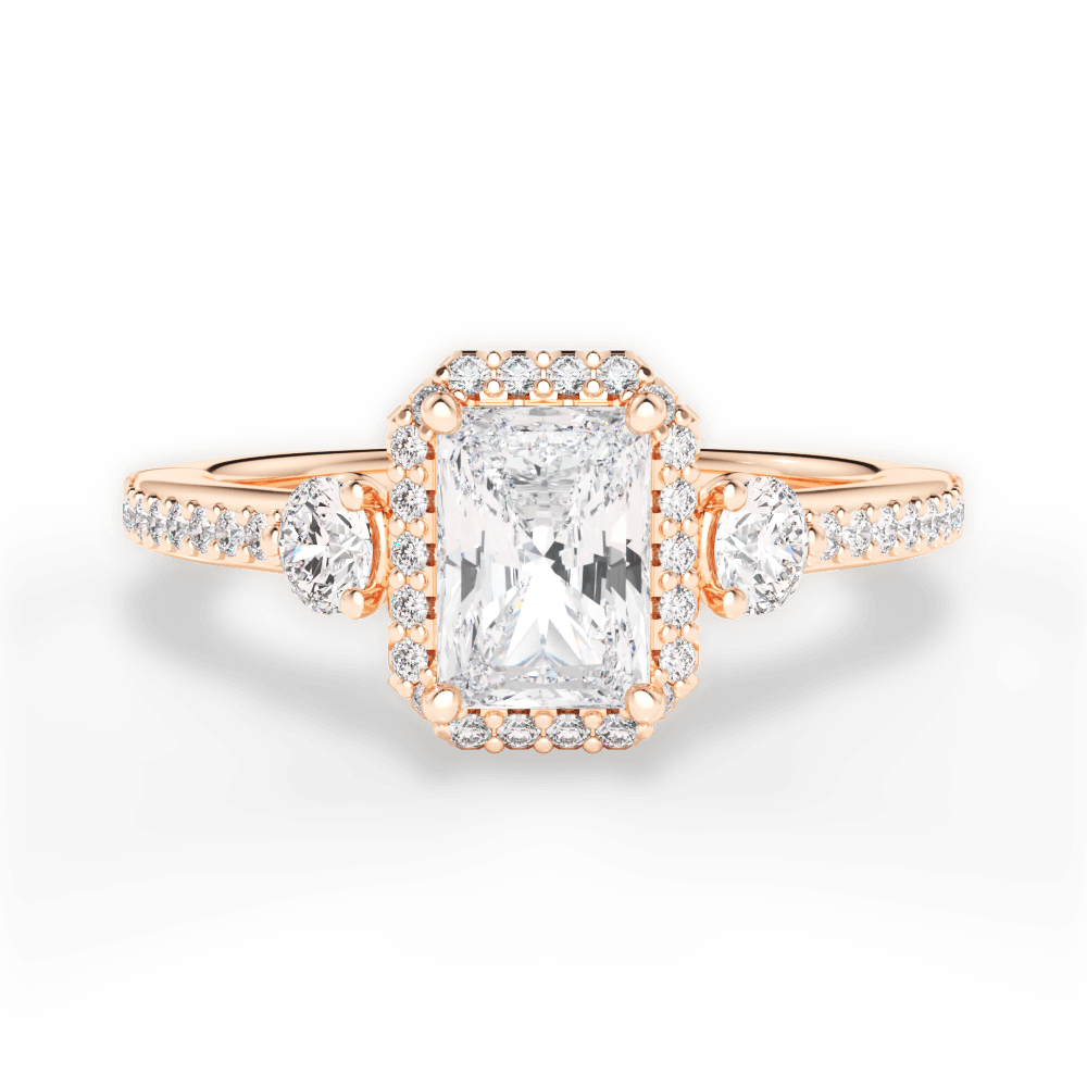 Julia Radiant Cut Lab Grown Diamond 18Kt Rose Gold Engagement Ring