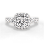 Lydia Cushion Cut Lab Grown Diamond Platinum Engagement Ring