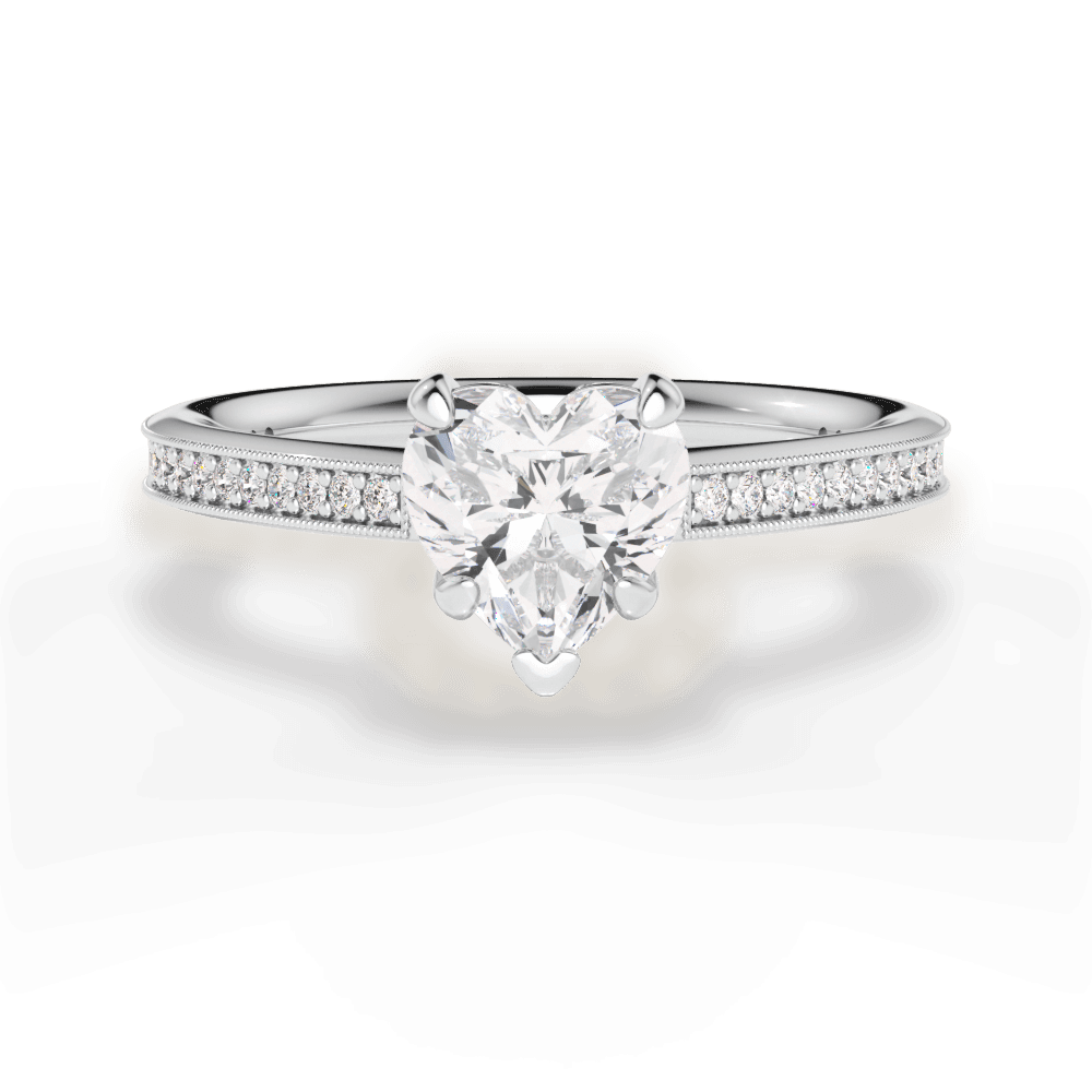 Janet Heart Cut Lab Grown Diamond 18Kt White Gold Engagement Ring