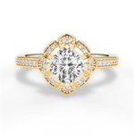 Hayley Cushion Cut Lab Grown Diamond 18Kt Yellow Gold Engagement Ring