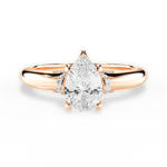 Florence Pear Cut Lab Grown Diamond 18Kt Rose Gold Engagement Ring