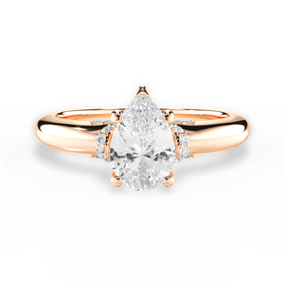 Florence Pear Cut Lab Grown Diamond 18Kt Rose Gold Engagement Ring