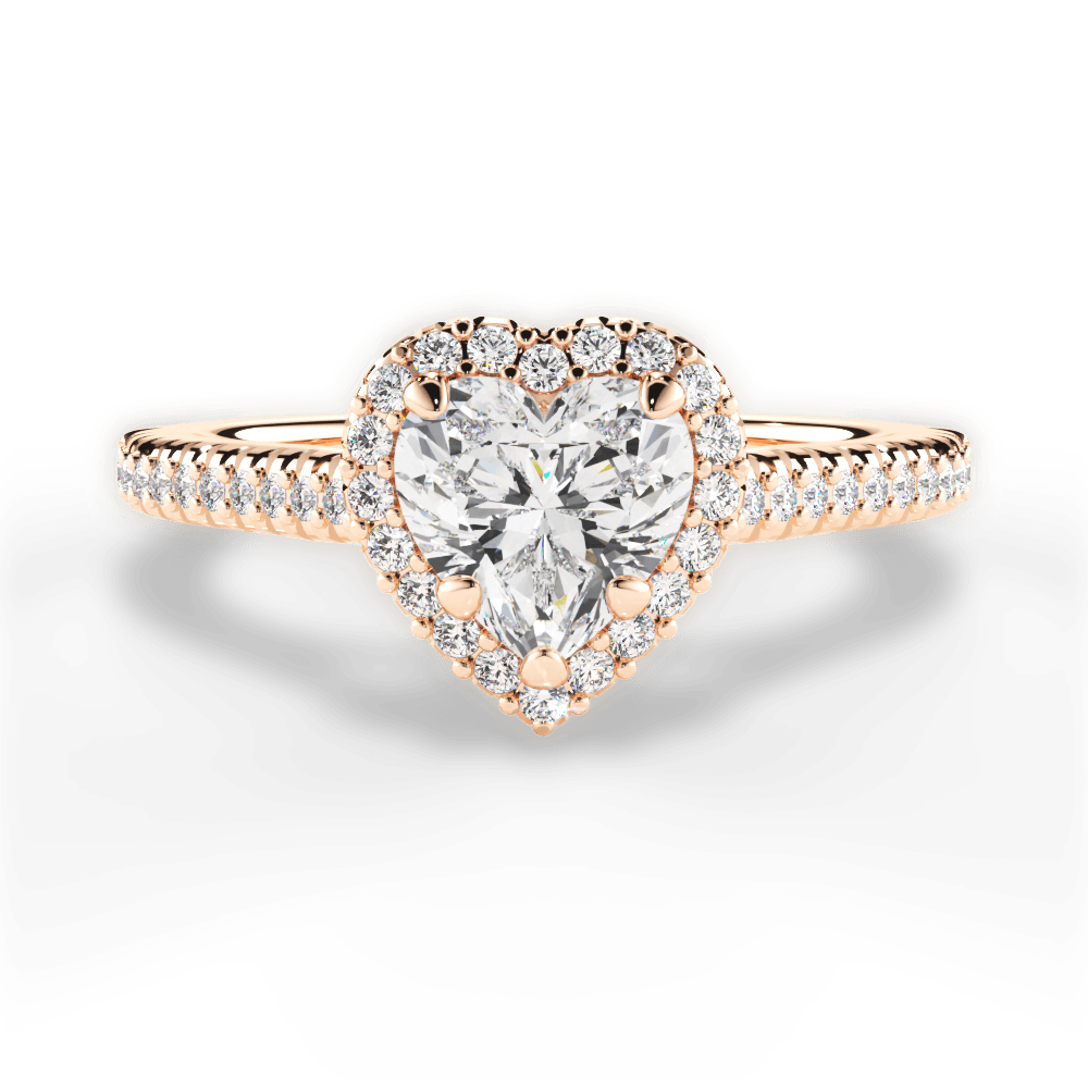 Jenny Heart Cut Lab Grown Diamond 18Kt Rose Gold Engagement Ring