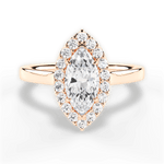 Fiona Marquise Cut Lab Grown Diamond 18Kt Rose Gold Engagement Ring