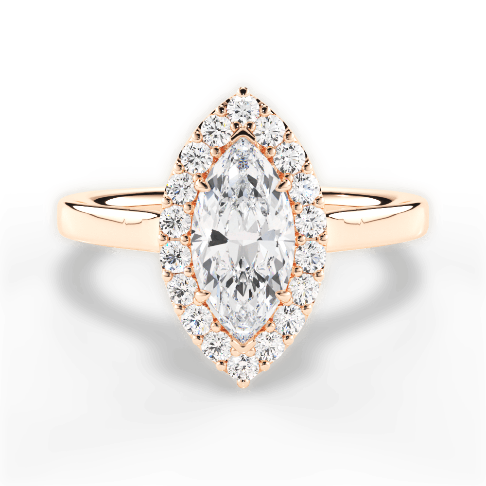 Fiona Marquise Cut Lab Grown Diamond 18Kt Rose Gold Engagement Ring
