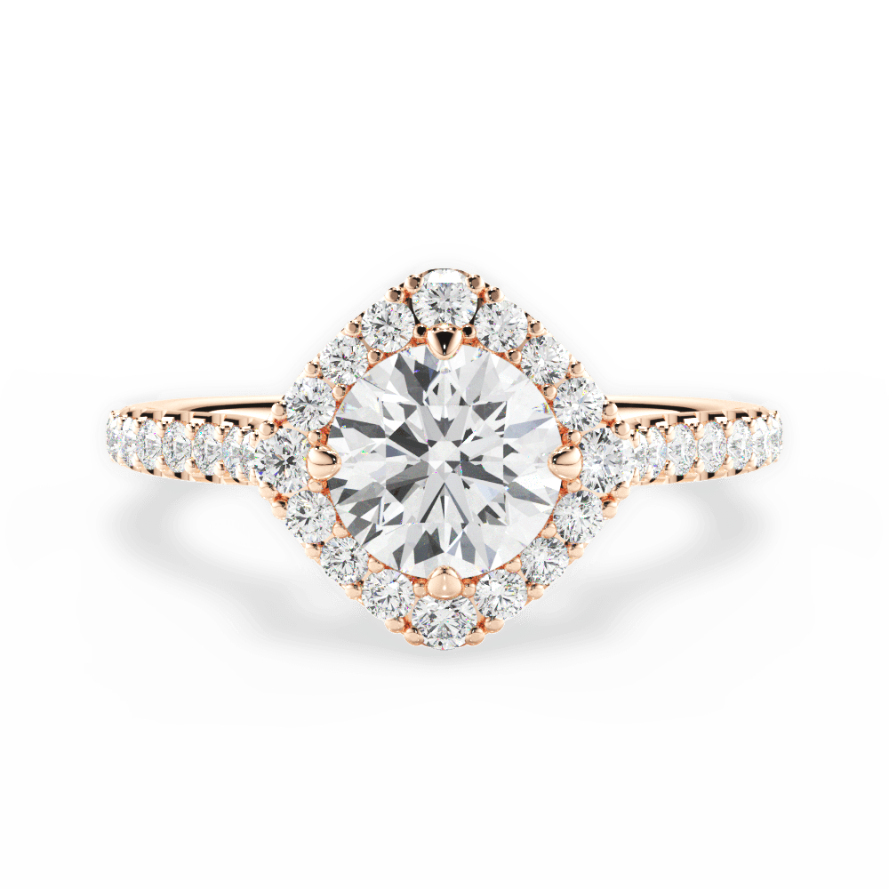 Jackie Round Cut Lab Grown Diamond 18Kt Rose Gold Engagement Ring