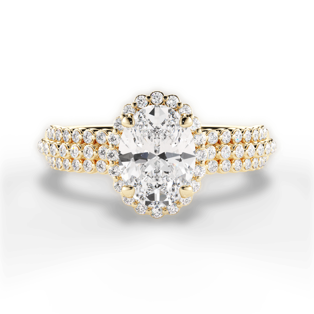 Jocelyn Oval Cut Lab Grown Diamond 18Kt Yellow Gold Engagement Ring