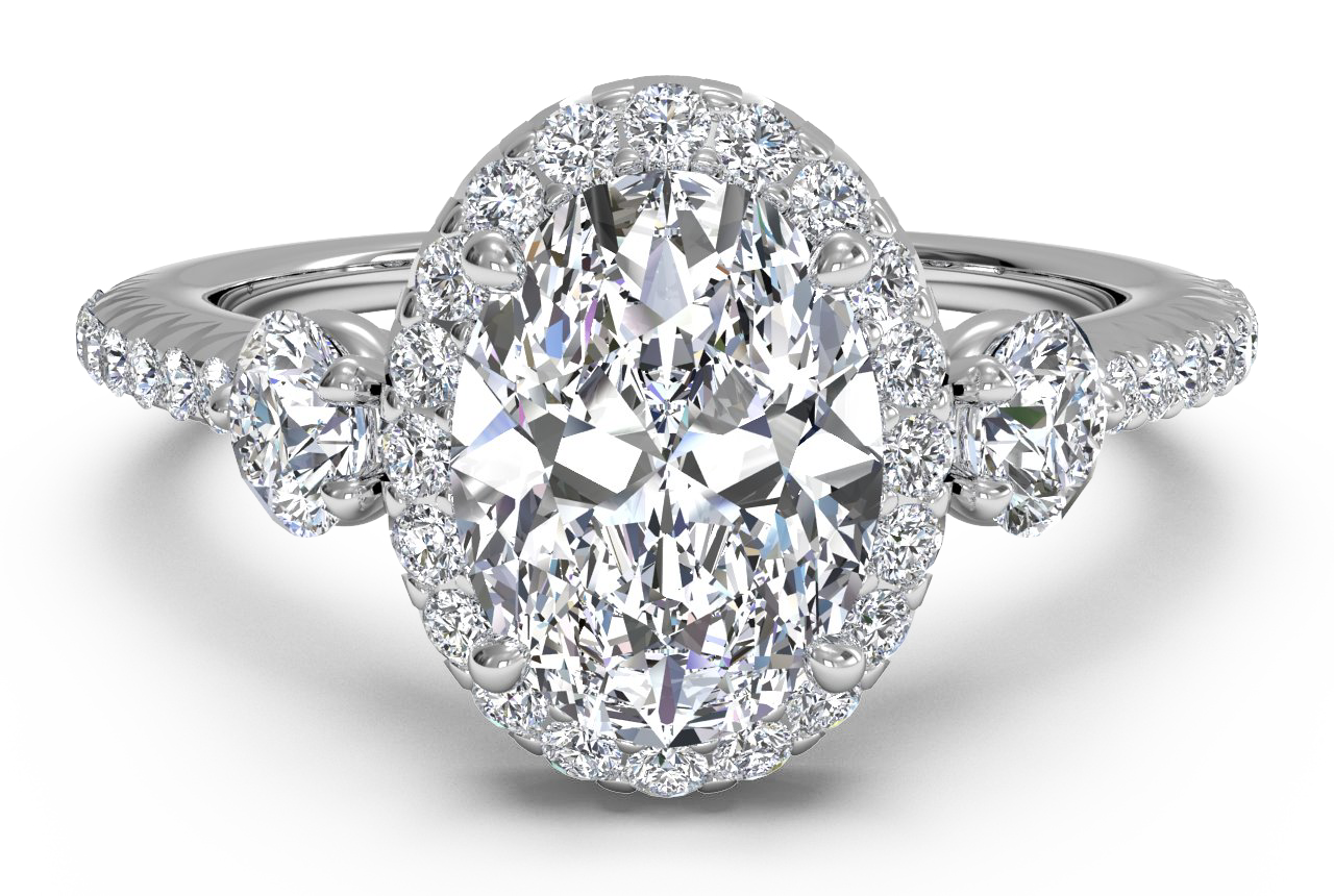 Julia Oval Cut Lab Grown Diamond 18Kt White Gold Engagement Ring