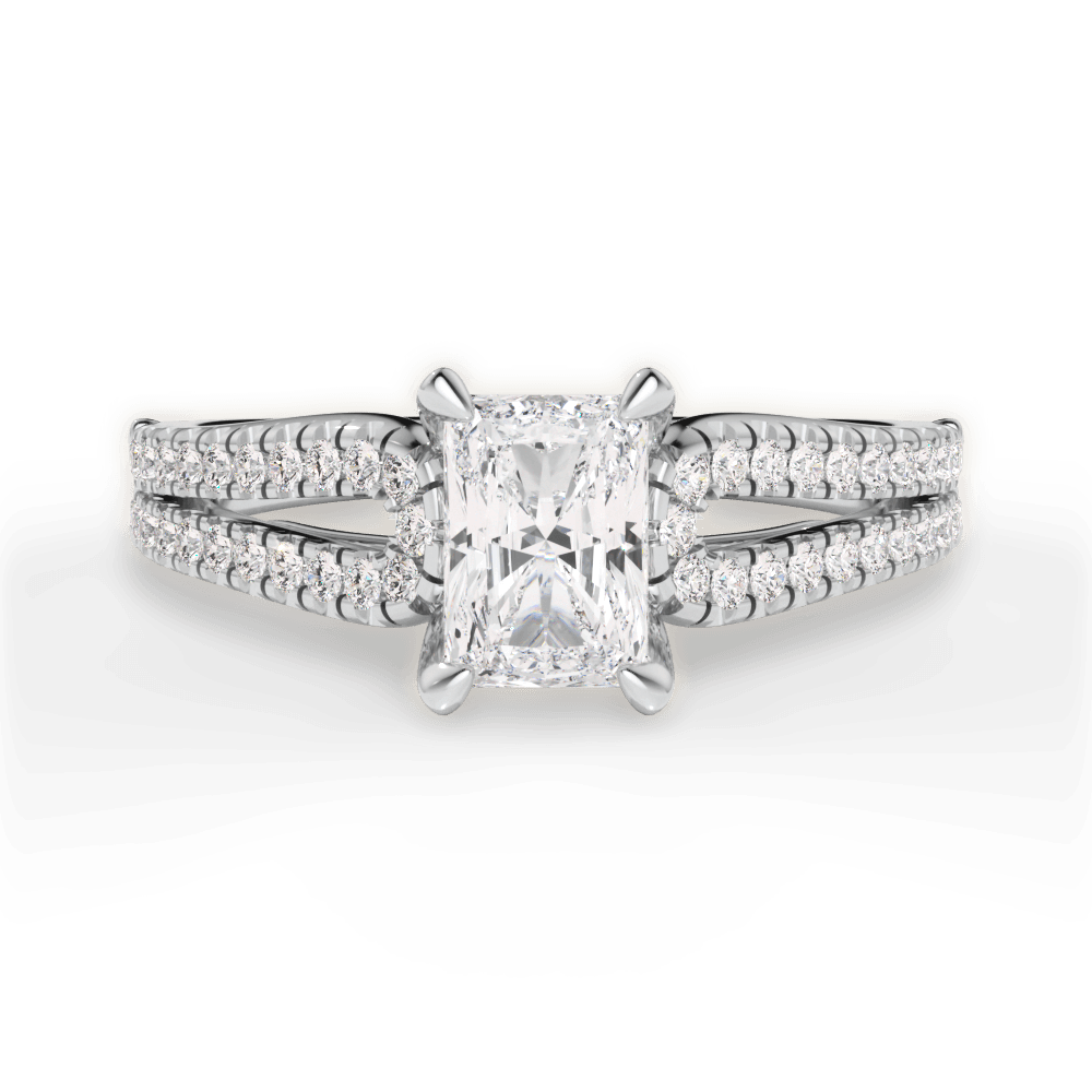 Jessica Radiant Cut Lab Grown Diamond Platinum Engagement Ring
